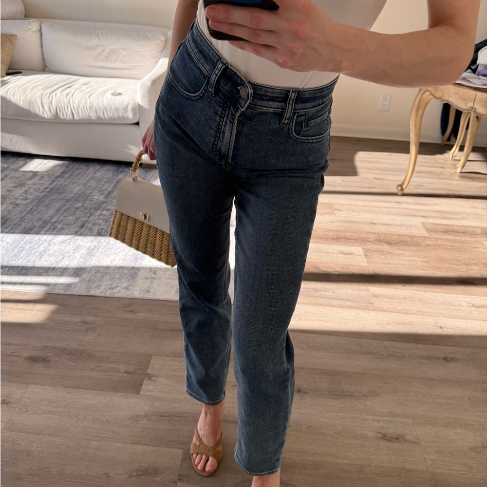 Faherty Brand High-Rise Straight Leg Jeans - Size 24 - Sun-Washed Indigo